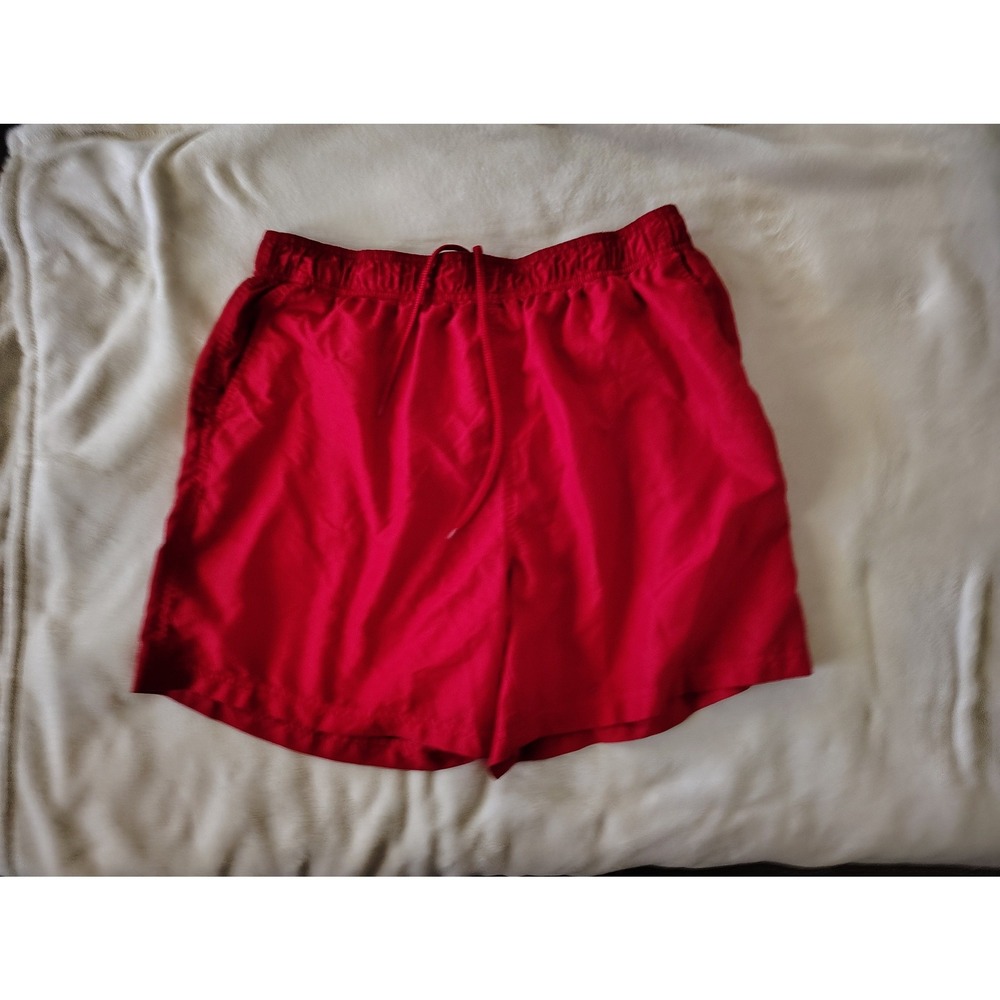 Faded‎ Glory Mens Red Swim Trunks Board Shorts Mesh Lined Size Large 36-38 Solid